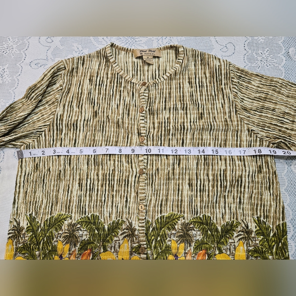 Pleat Pleat by Rafael Stretch Button Cardigan Floral Size M - Picture 6 of 9